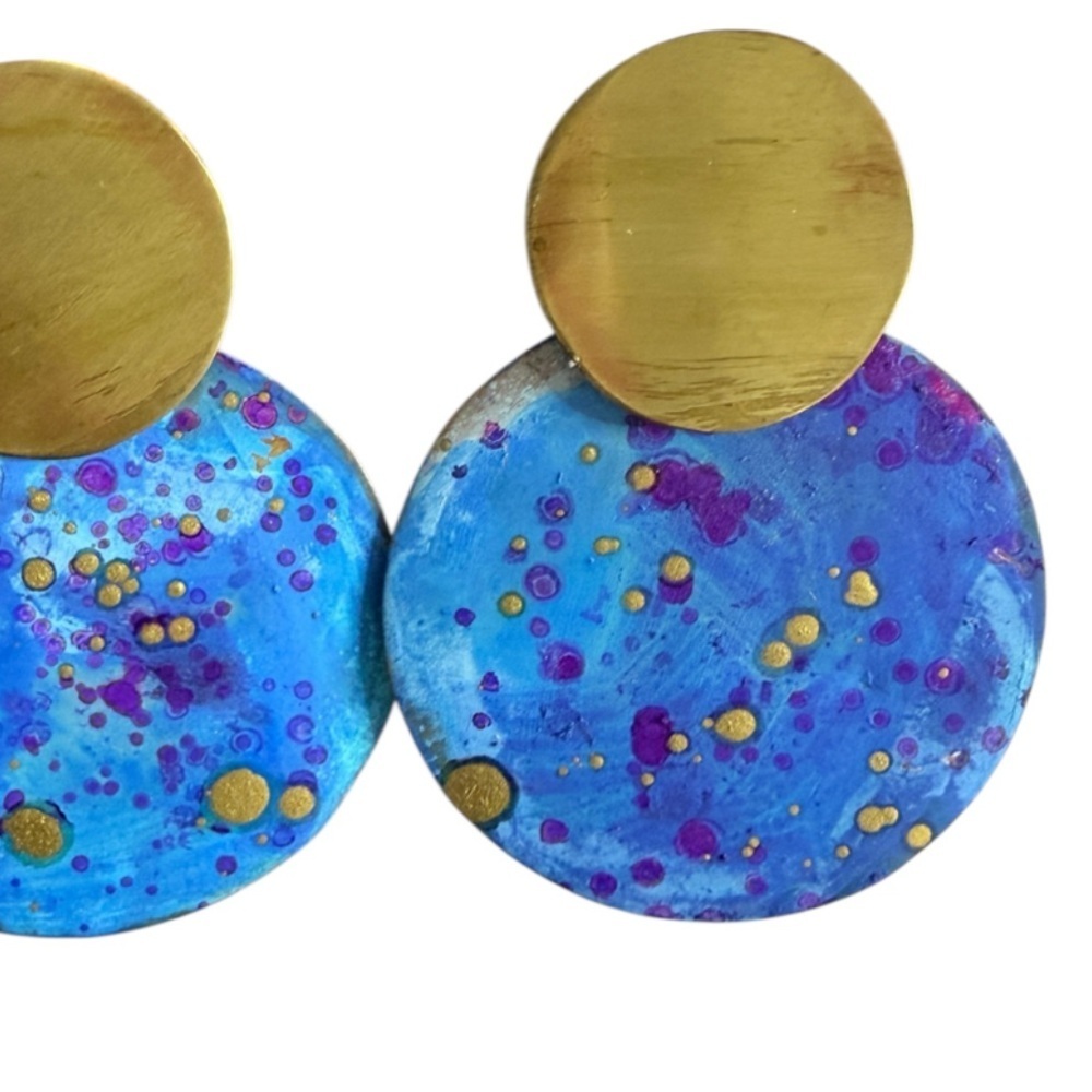 Sibilia "splatter painted" Disco designs Earrings - Picture 4 of 4